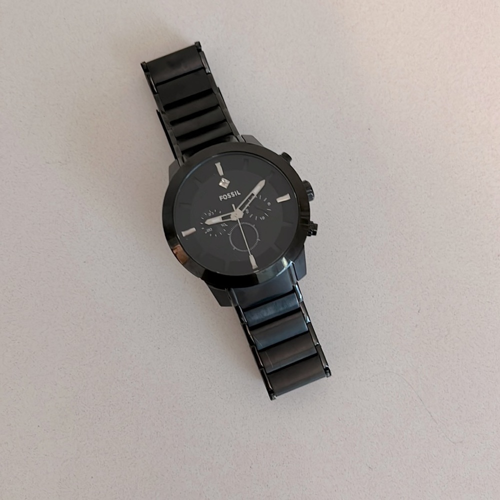 Black Stainless Fossil Watch Men’s